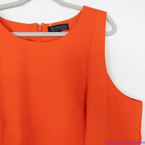 NEW Eloquii Orange Shift Sleeveless sheath Dress with‎ Asymmetric Wrap, 26 - Picture 13 of 16
